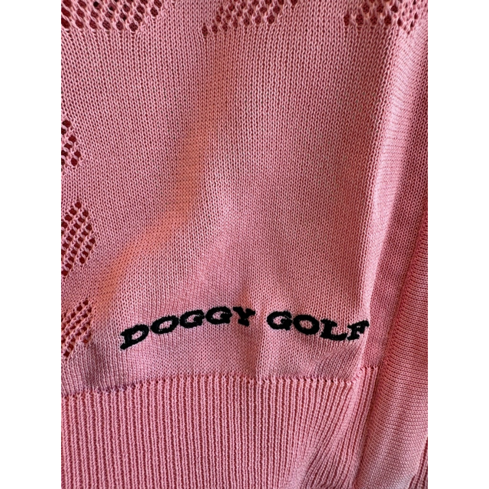 Women’s Rare Doggy Sports Golf Sweater Pink Size 46 Rare - Picture 3 of 8